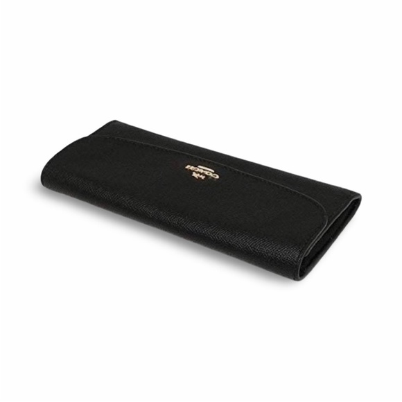 Coach Soft Wallet in Black Crossgrain Saffiano Leather - Picture 4 of 8
